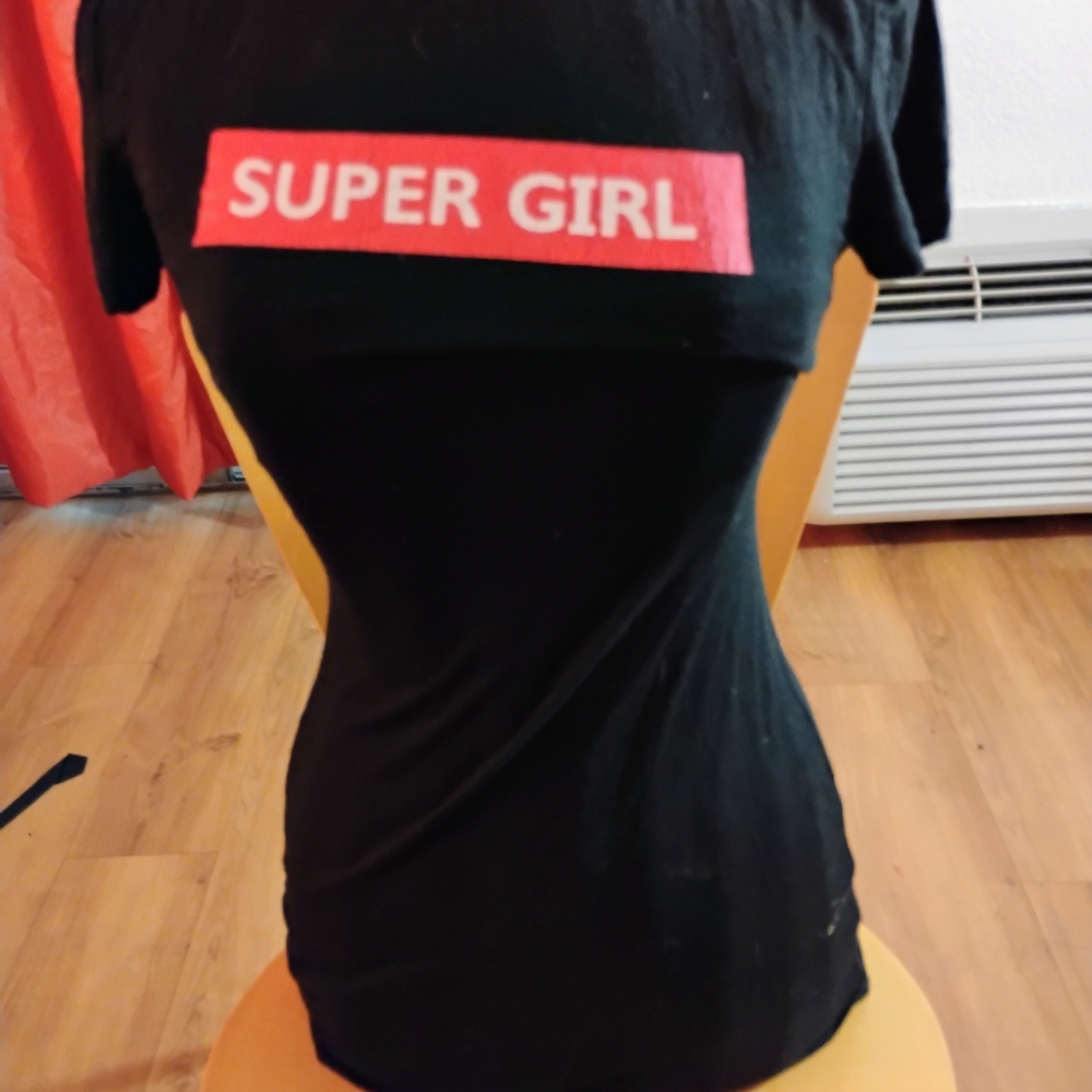 SHEIN Black and Red Fitted Mini Dress Short Sleeve